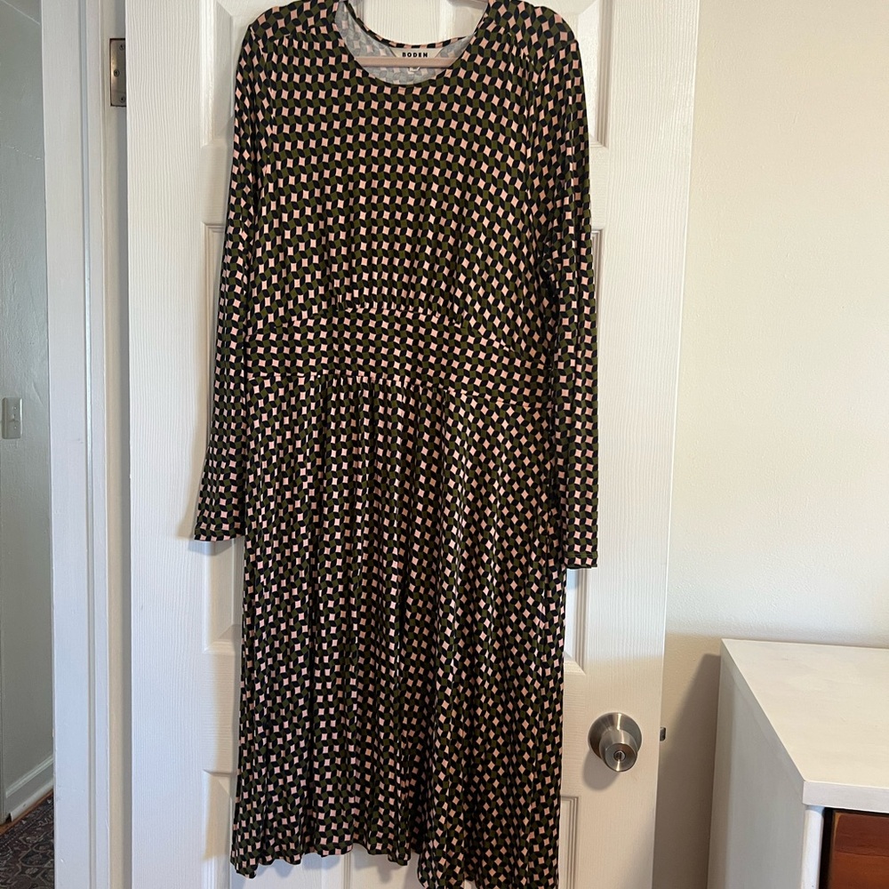 BODEN Black and Pink Geometric Dress